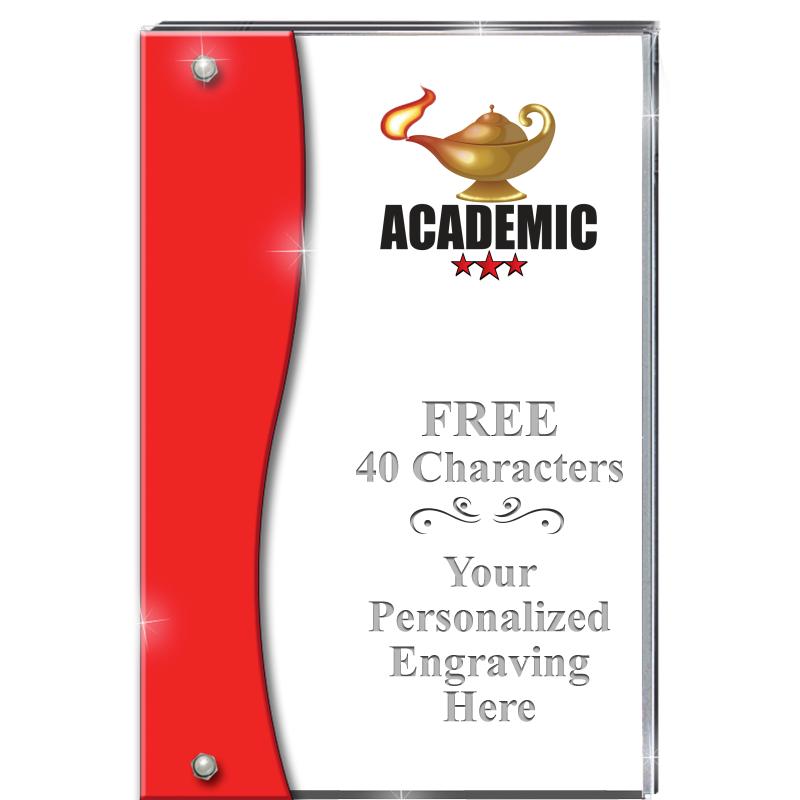 7.5" RUBY ACCENT WAVE ACRYLIC