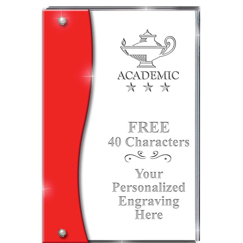 7.5" RUBY ACCENT WAVE ACRYLIC