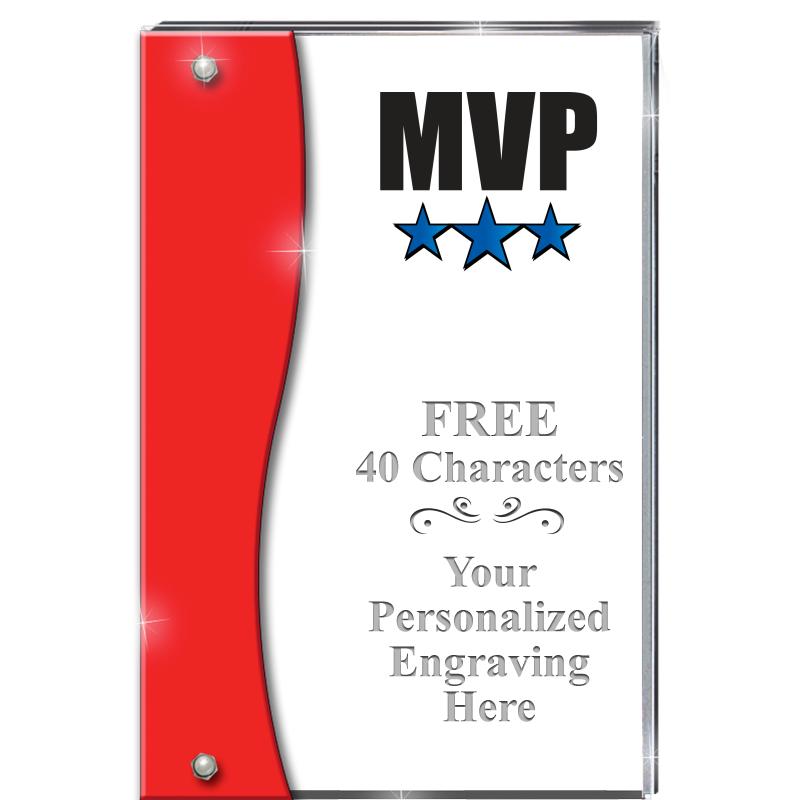 7.5" RUBY ACCENT WAVE ACRYLIC