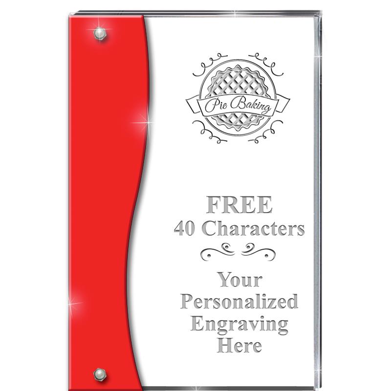 7.5" RUBY ACCENT WAVE ACRYLIC