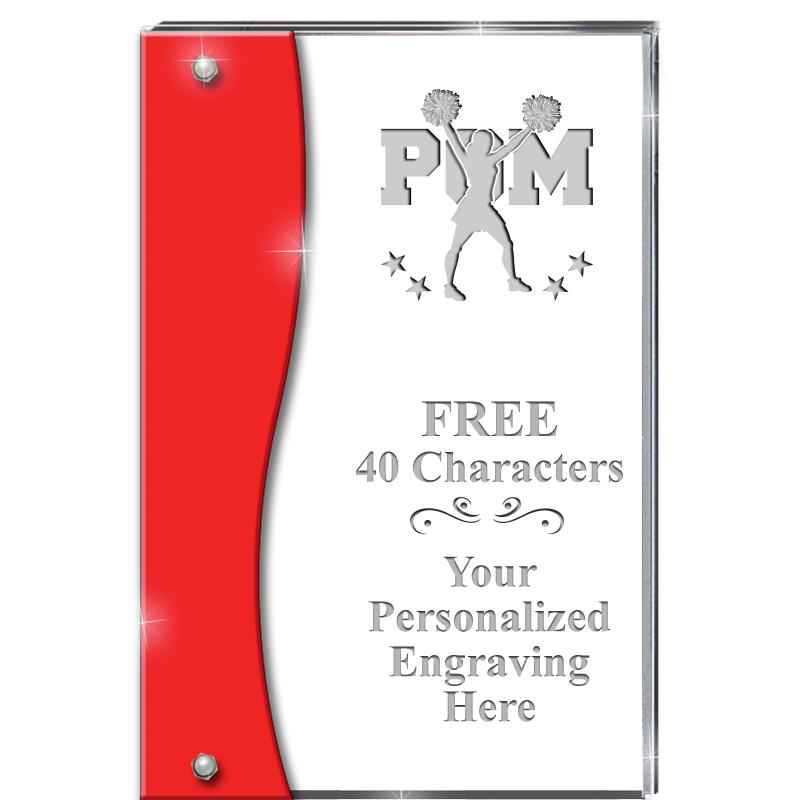 7.5" RUBY ACCENT WAVE ACRYLIC