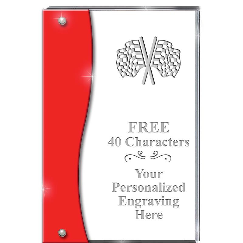 7.5" RUBY ACCENT WAVE ACRYLIC