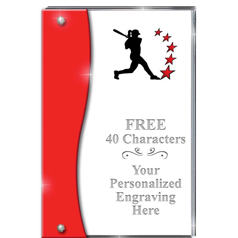 7.5" RUBY ACCENT WAVE ACRYLIC