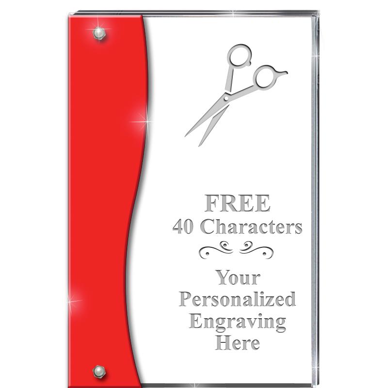 7.5" RUBY ACCENT WAVE ACRYLIC