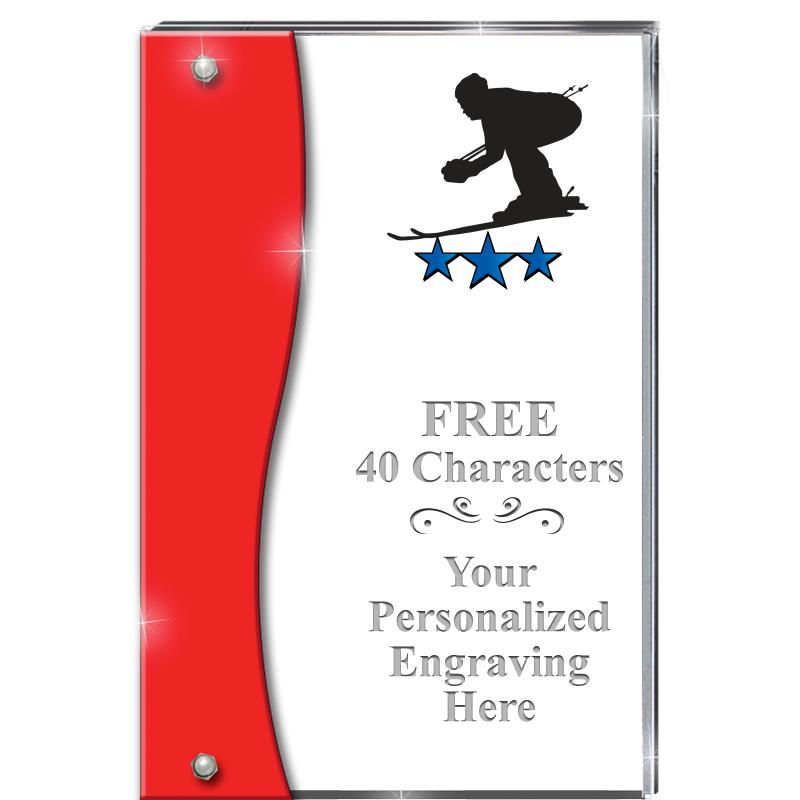 7.5" RUBY ACCENT WAVE ACRYLIC