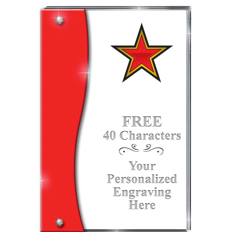 7.5" RUBY ACCENT WAVE ACRYLIC