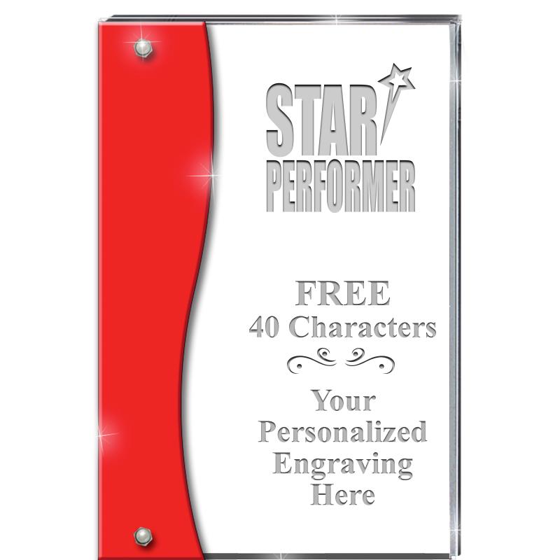 7.5" RUBY ACCENT WAVE ACRYLIC