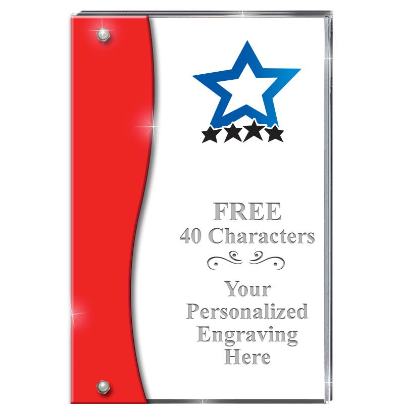 7.5" RUBY ACCENT WAVE ACRYLIC