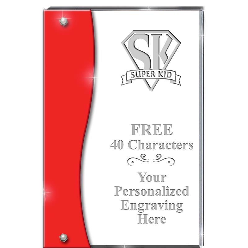 7.5" RUBY ACCENT WAVE ACRYLIC