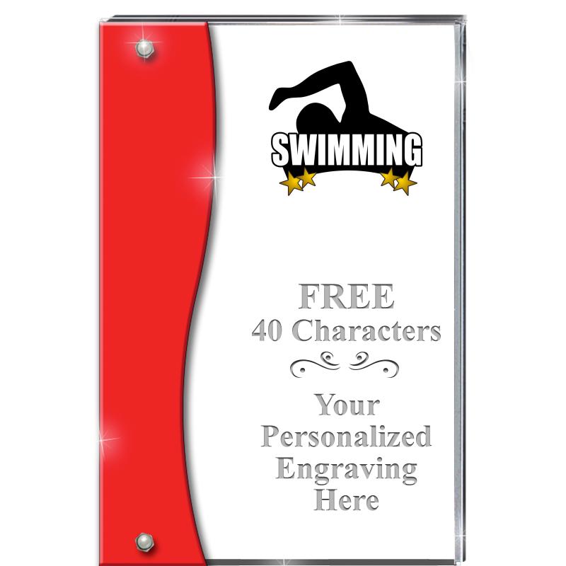 7.5" RUBY ACCENT WAVE ACRYLIC