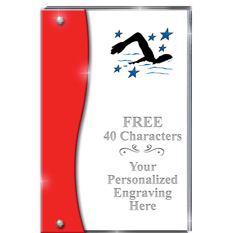 7.5" RUBY ACCENT WAVE ACRYLIC