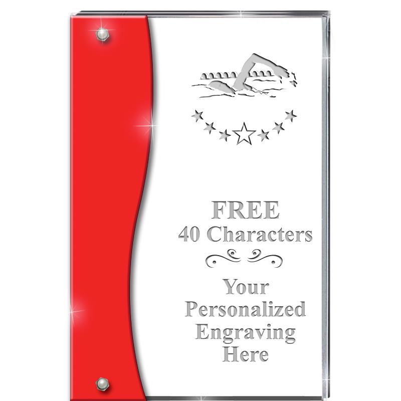 7.5" RUBY ACCENT WAVE ACRYLIC