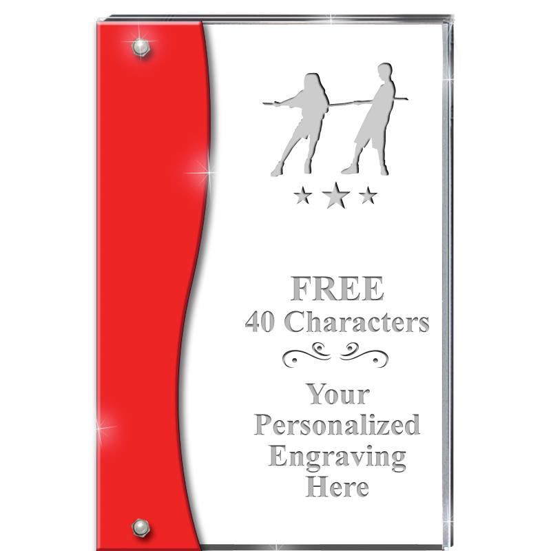 7.5" RUBY ACCENT WAVE ACRYLIC