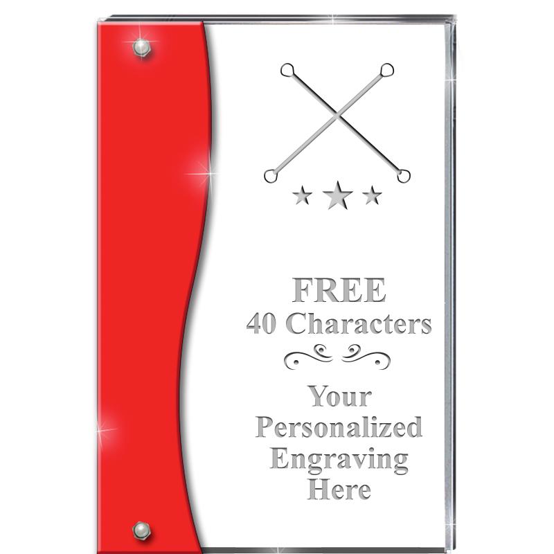 7.5" RUBY ACCENT WAVE ACRYLIC