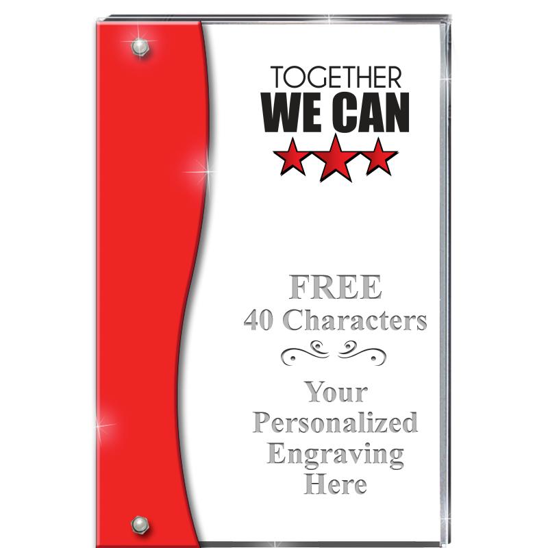 7.5" RUBY ACCENT WAVE ACRYLIC