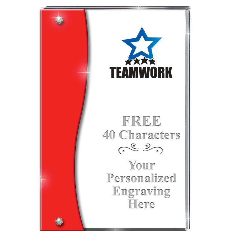 7.5" RUBY ACCENT WAVE ACRYLIC