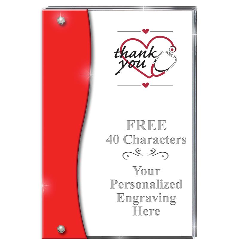 7.5" RUBY ACCENT WAVE ACRYLIC