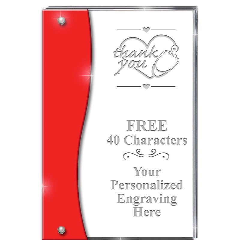 7.5" RUBY ACCENT WAVE ACRYLIC