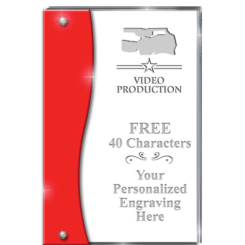 7.5" RUBY ACCENT WAVE ACRYLIC