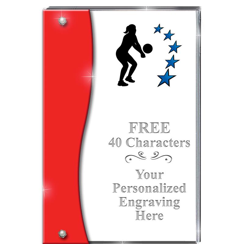 7.5" RUBY ACCENT WAVE ACRYLIC