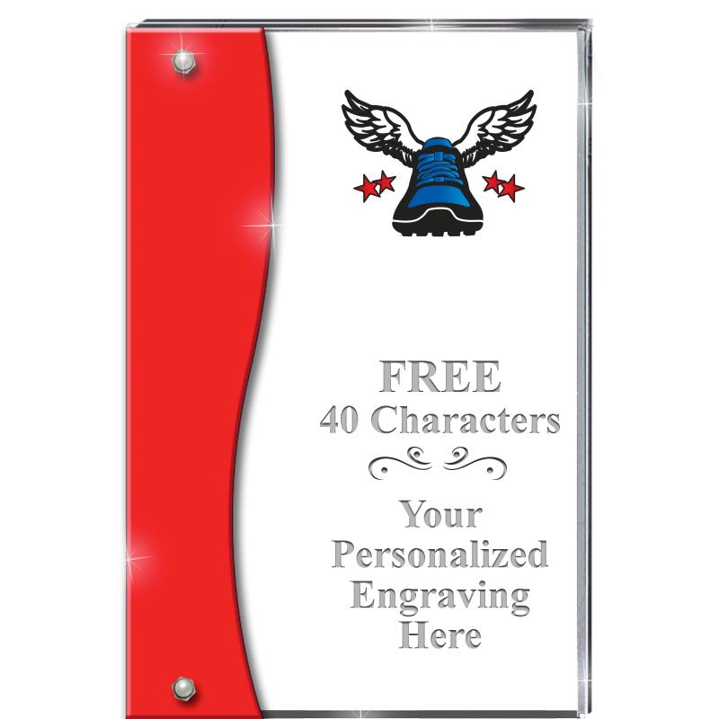 7.5" RUBY ACCENT WAVE ACRYLIC