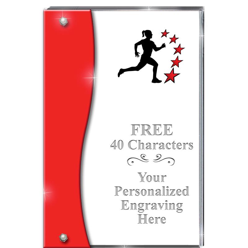 7.5" RUBY ACCENT WAVE ACRYLIC