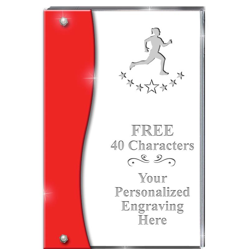 7.5" RUBY ACCENT WAVE ACRYLIC