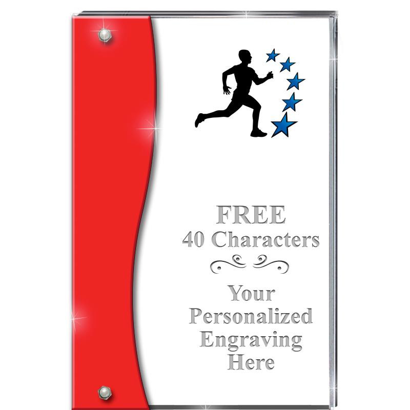 7.5" RUBY ACCENT WAVE ACRYLIC