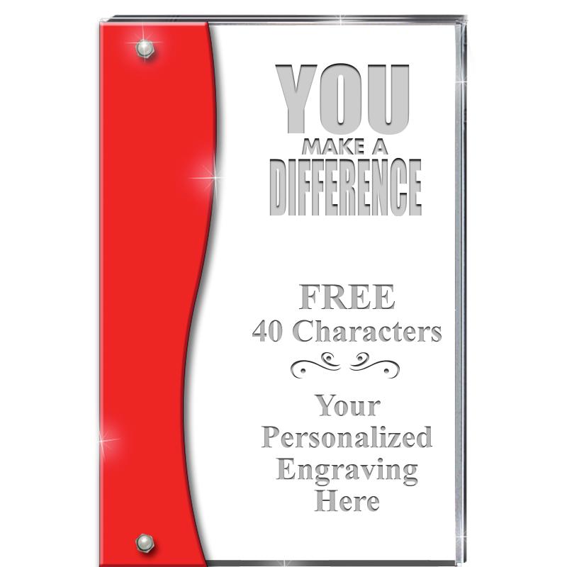 7.5" RUBY ACCENT WAVE ACRYLIC