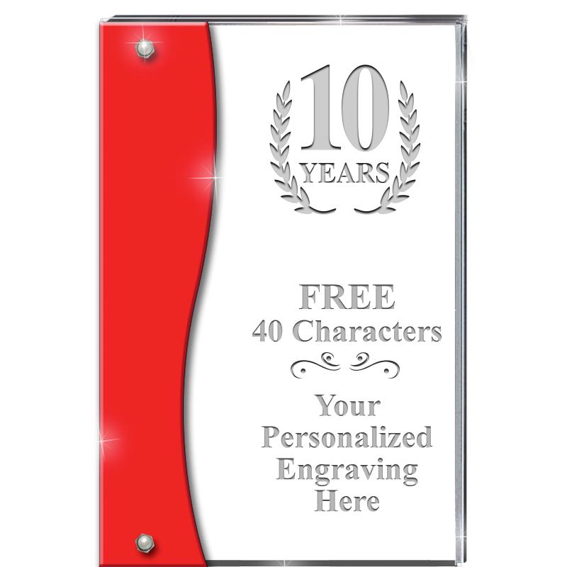 7.5" RUBY ACCENT WAVE ACRYLIC