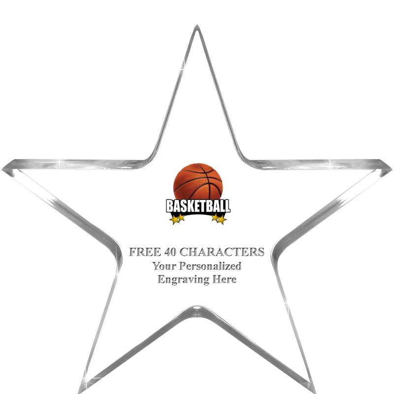 5" CLEAR STAR ACRYLIC 1" THICK