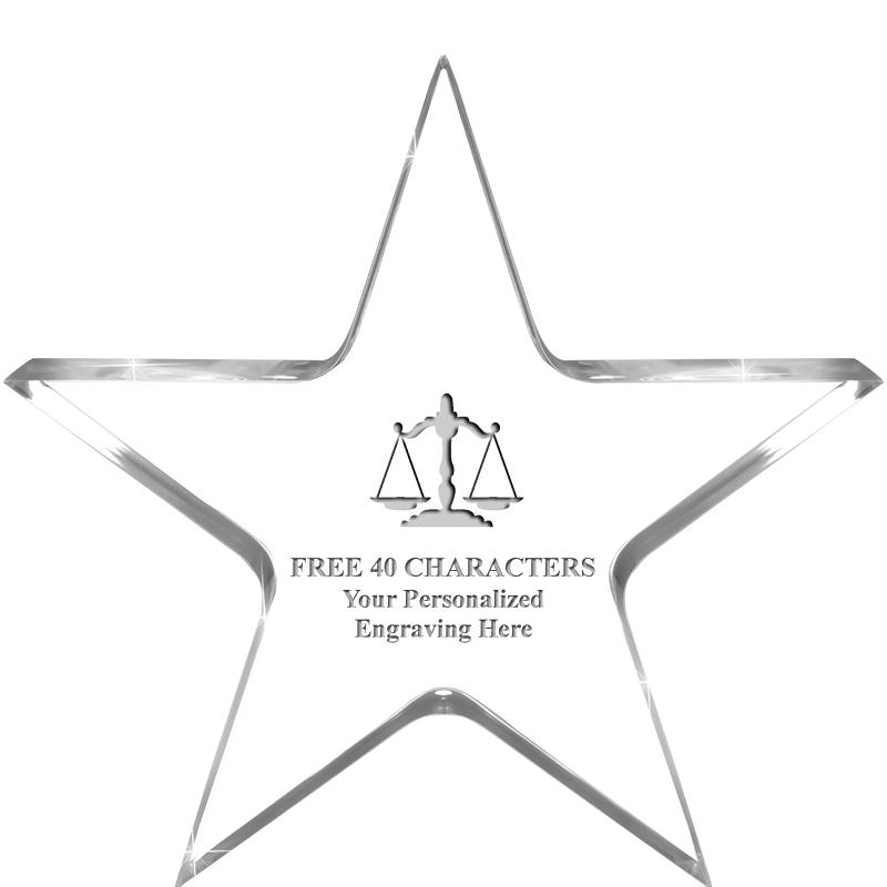 5" CLEAR STAR ACRYLIC 1" THICK