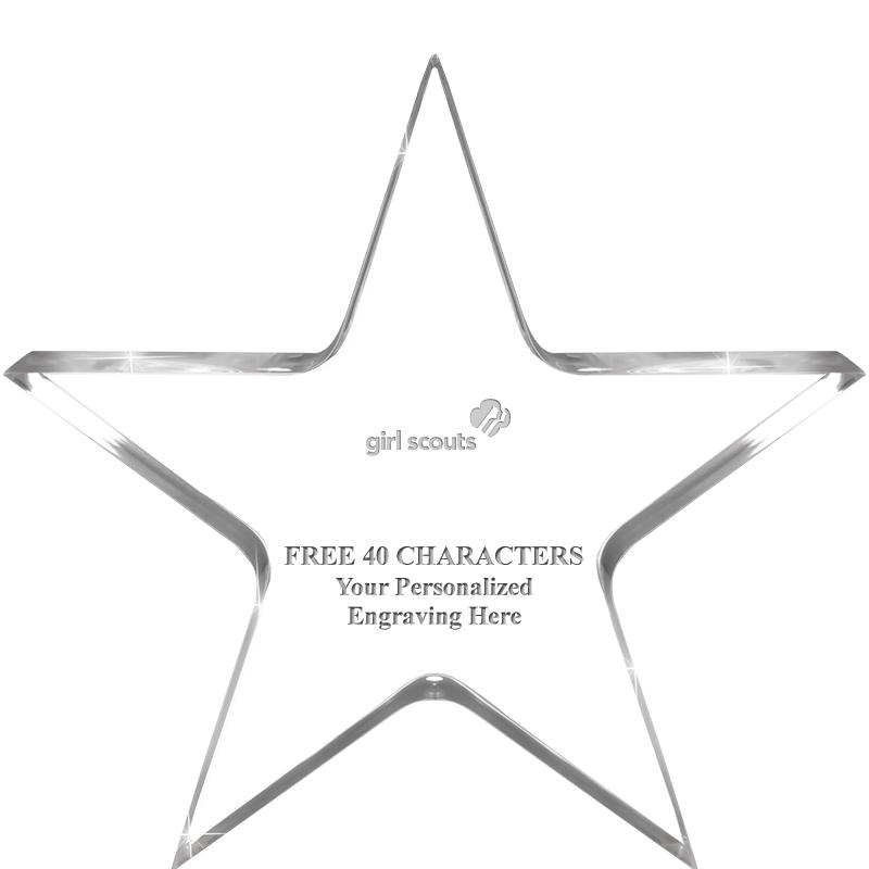 5" CLEAR STAR ACRYLIC 1" THICK