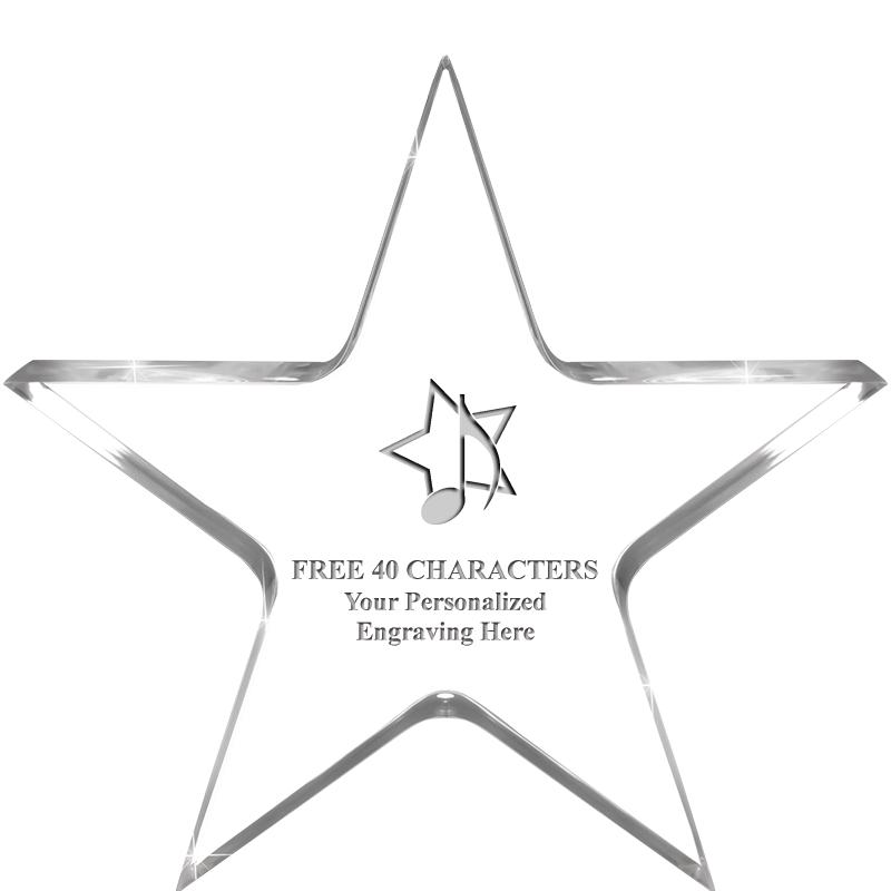 5" CLEAR STAR ACRYLIC 1" THICK