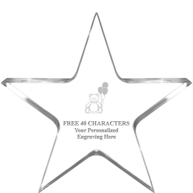 5" CLEAR STAR ACRYLIC 1" THICK