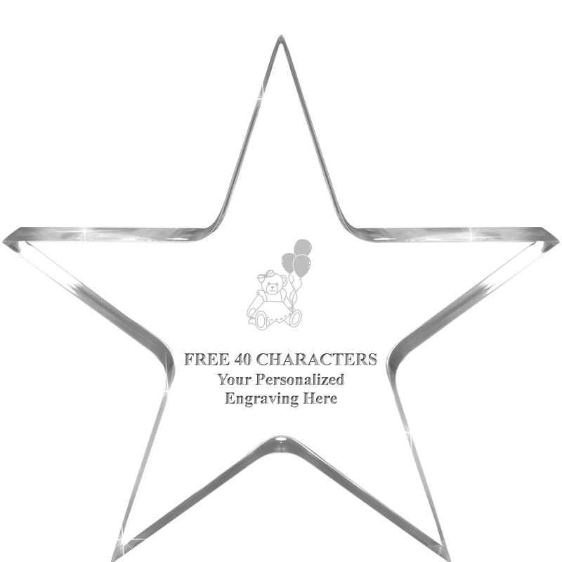 5" CLEAR STAR ACRYLIC 1" THICK