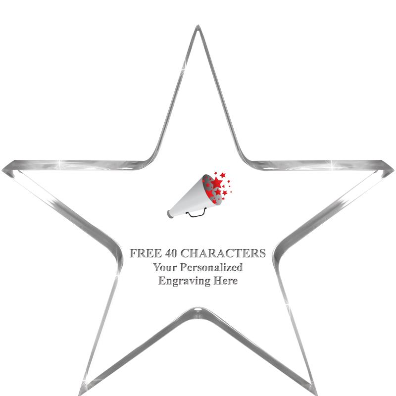 5" CLEAR STAR ACRYLIC 1" THICK