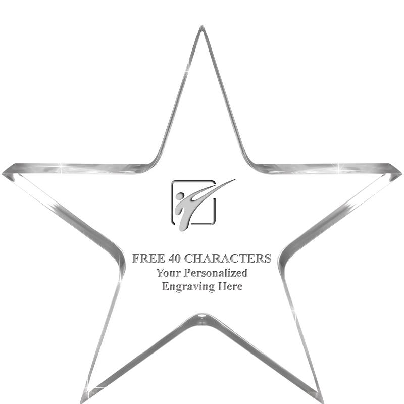 5" CLEAR STAR ACRYLIC 1" THICK