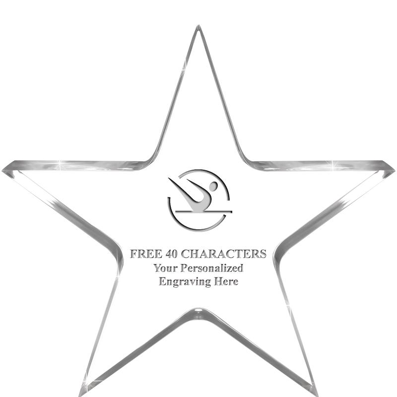 5" CLEAR STAR ACRYLIC 1" THICK