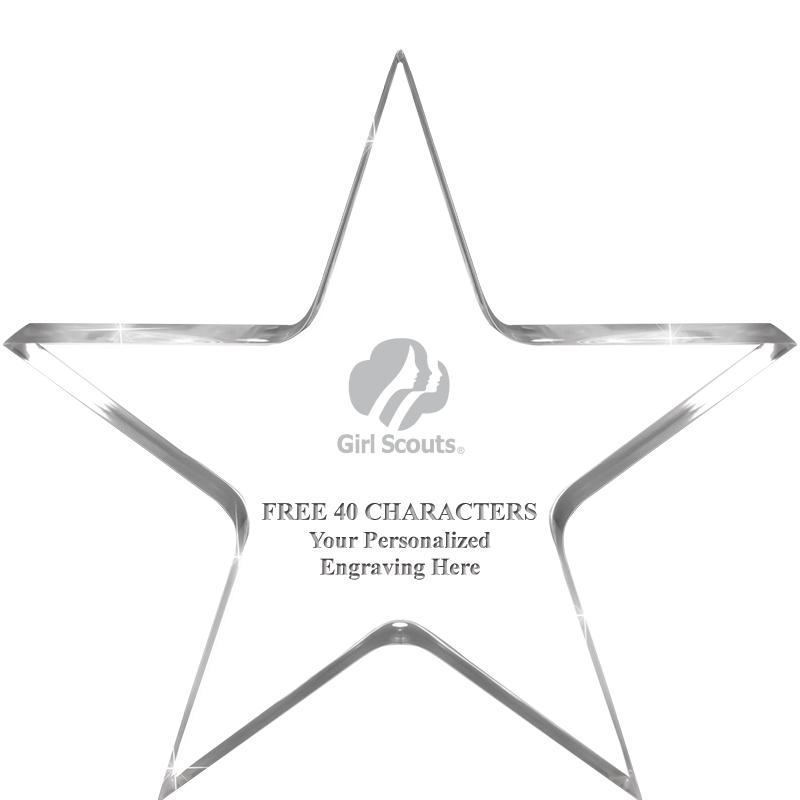 5" CLEAR STAR ACRYLIC 1" THICK