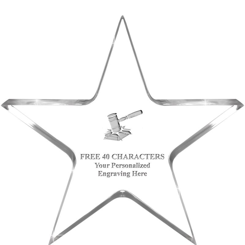 5" CLEAR STAR ACRYLIC 1" THICK