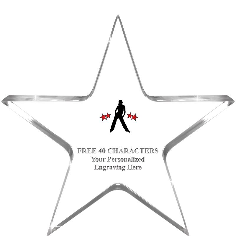 5" CLEAR STAR ACRYLIC 1" THICK