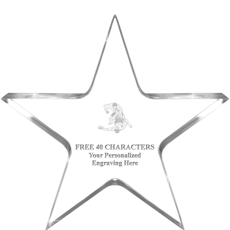 5" CLEAR STAR ACRYLIC 1" THICK