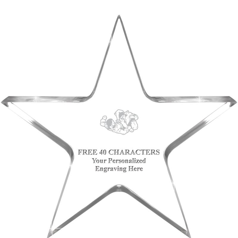 5" CLEAR STAR ACRYLIC 1" THICK