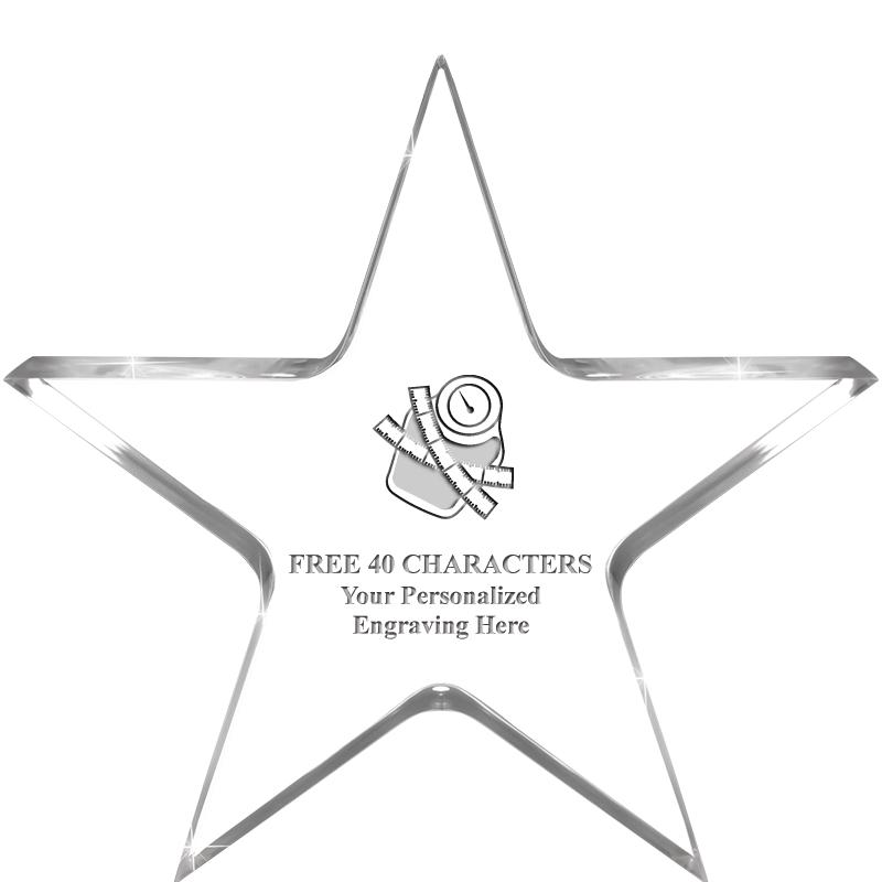 5" CLEAR STAR ACRYLIC 1" THICK