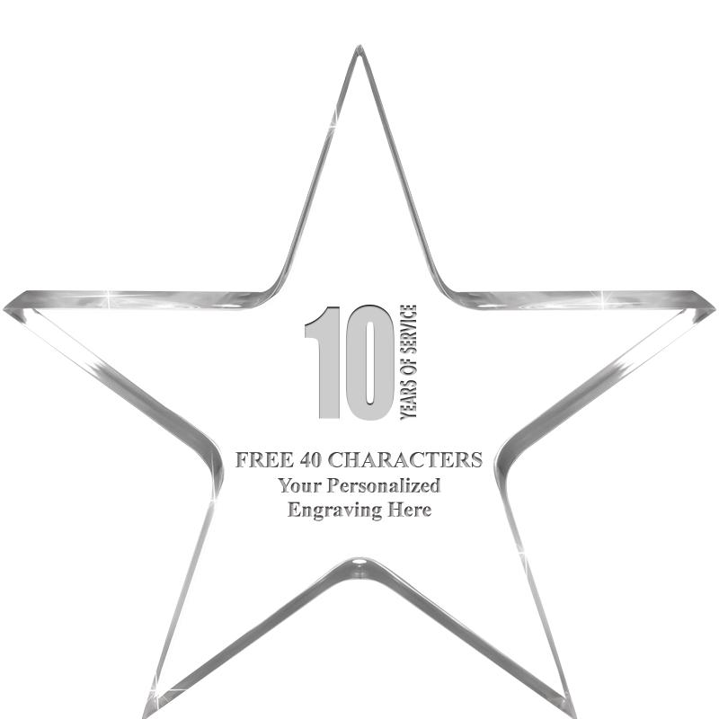 5" CLEAR STAR ACRYLIC 1" THICK