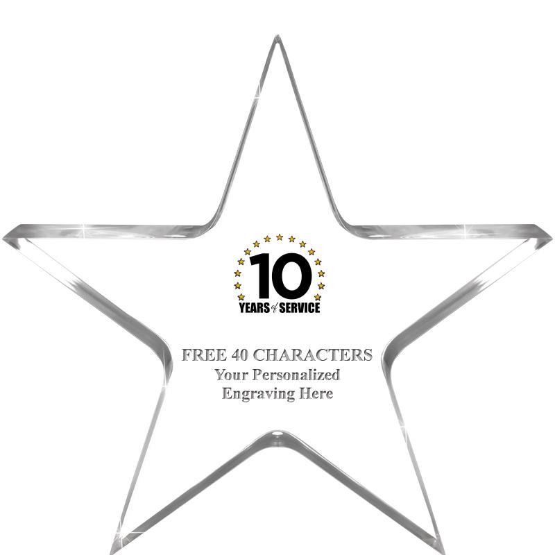 5" CLEAR STAR ACRYLIC 1" THICK