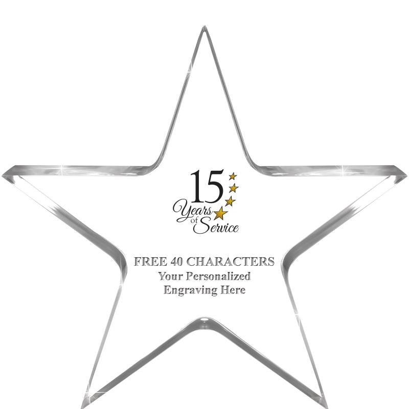 5" CLEAR STAR ACRYLIC 1" THICK