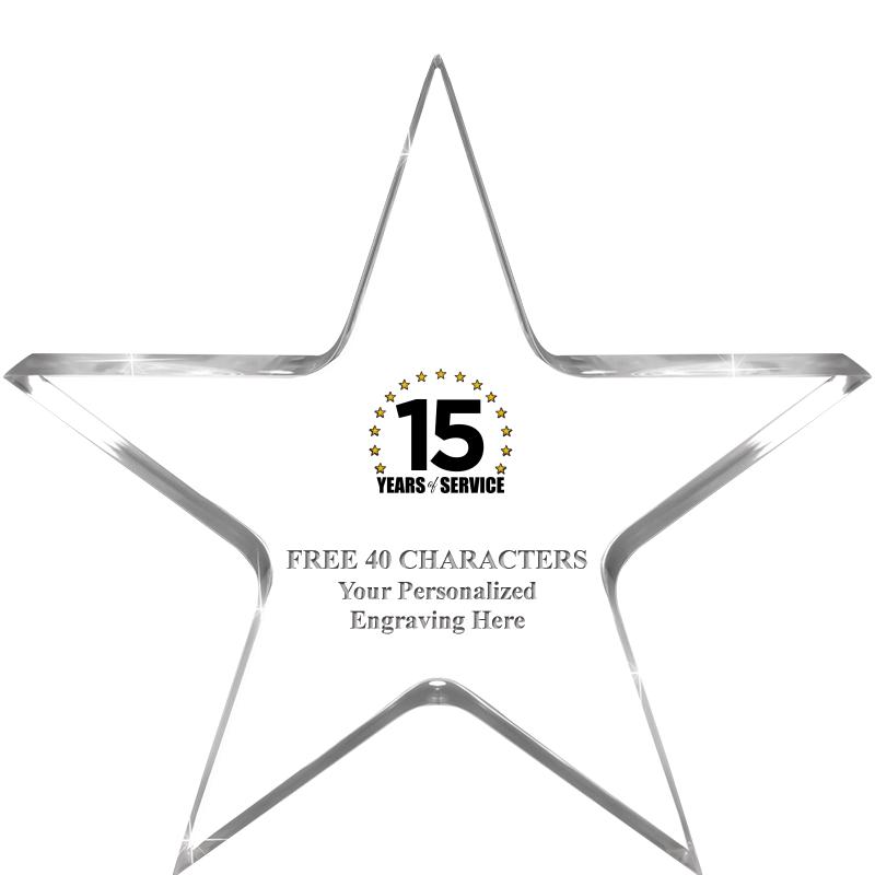 5" CLEAR STAR ACRYLIC 1" THICK