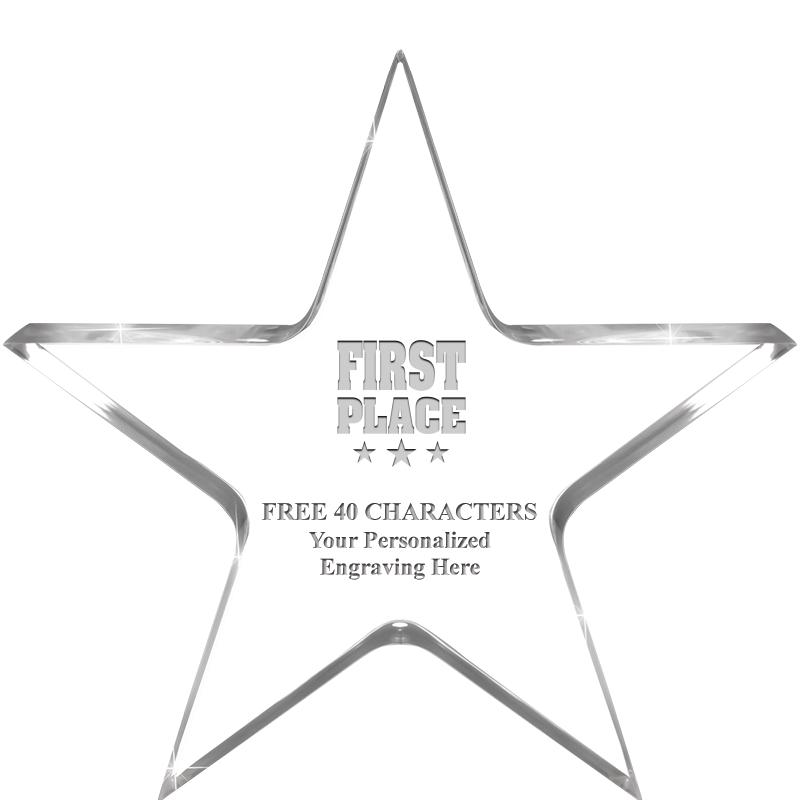 5" CLEAR STAR ACRYLIC 1" THICK